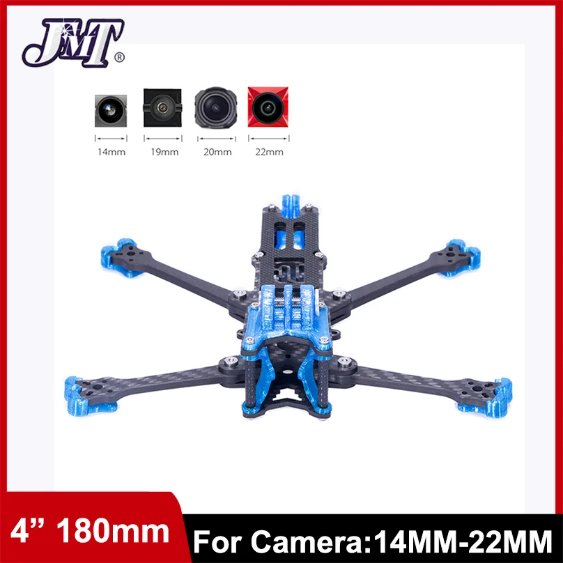 

JMT LR4 180 мм 4-дюймовый комплект рамок из углеродного волокна с дальним радиусом действия подходит для 20 мм 25,5 мм FPV стекол для DJI O3 Air Unit FPV камеры