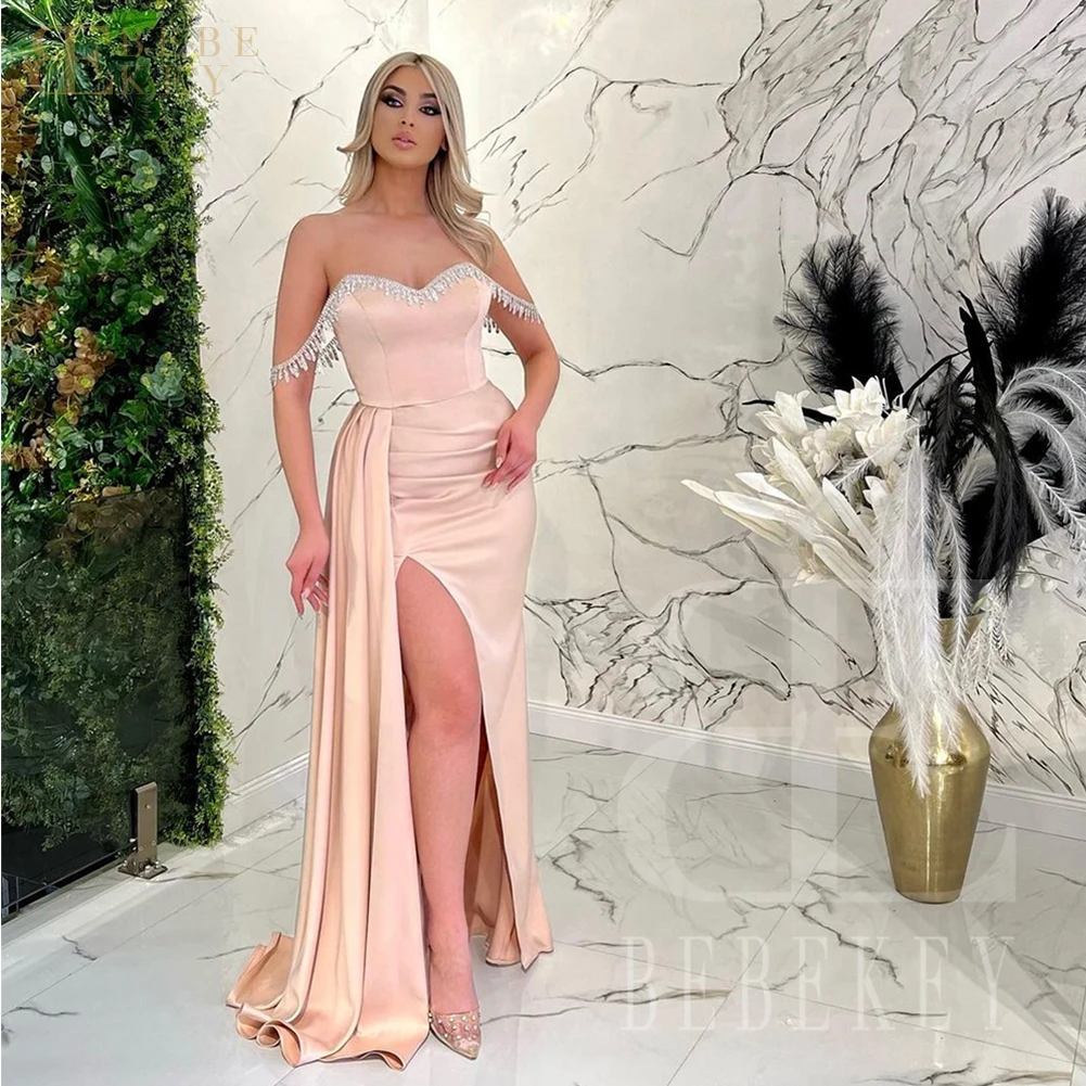 Champagne Satin Dresses for Bridesmaid Robe Sweetheart Wedding Guest Woman Dress Party Side Split Elegant Gowns Weddings Evening
Champagne Satin Dresses for Bridesmaid Robe Sweetheart Wedding Guest Woman Dress Party Side Split Elegant Gowns Weddings Evening