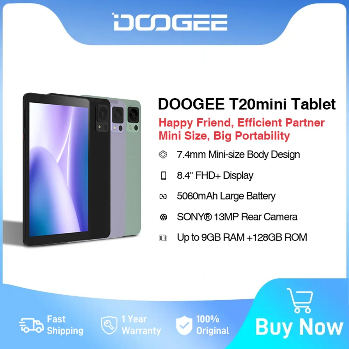 DOOGEE T20mini планшет, 4 + 128 ГБ, 7,4 мм, 8,4 дюймов, сертифицированный FHD, Восьмиядерный, 5060 мАч
DOOGEE T20mini планшет, 4 + 128 ГБ, 7,4 мм, 8,4 дюймов, сертифицированный FHD, Восьмиядерный, 5060 мАч