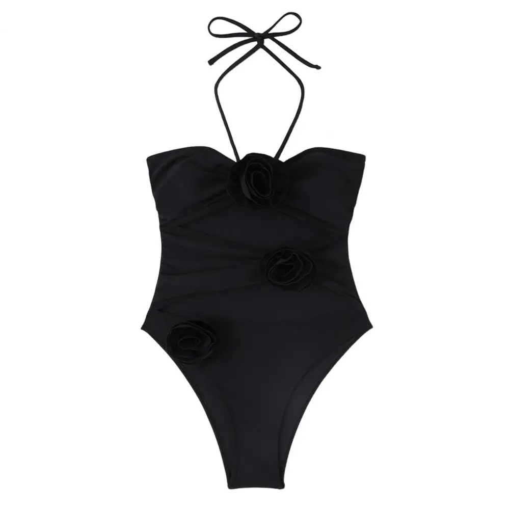 

Padded Monokini Stylish Women's One-piece Swimsuits with Tummy Control High Waisted Design Halter Sleeveless Monokini Cutout