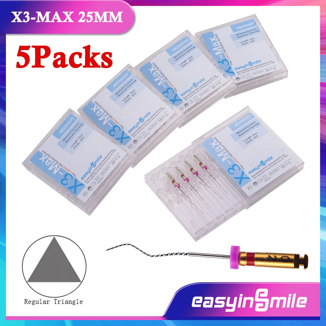 Easyinsmile 5 упаковок, стоматологические эндододонтические файлы, фритринтические вращающиеся файлы, эндонтические функции, файлы для очистки корневого канала, использование двигателя
Easyinsmile 5 упаковок, стоматологические эндододонтические файлы, фритринтические вращающиеся файлы, эндонтические функции, файлы для очистки корневого канала, использование двигателя