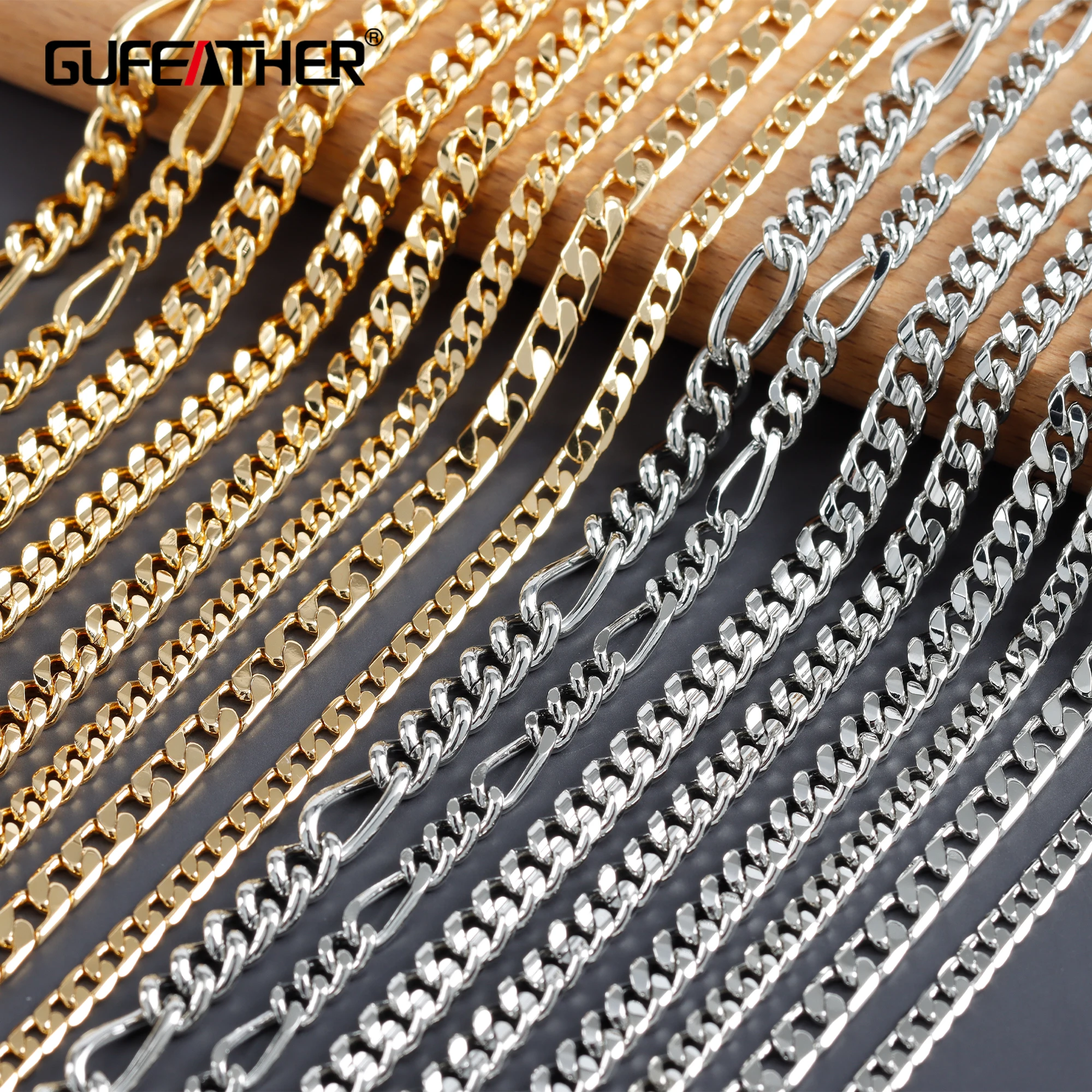 

GUFEATHER C272,diy chain,pass REACH,nickel free,18k gold rhodium plated,copper,diy bracelet necklace,jewelry making,1m/lot