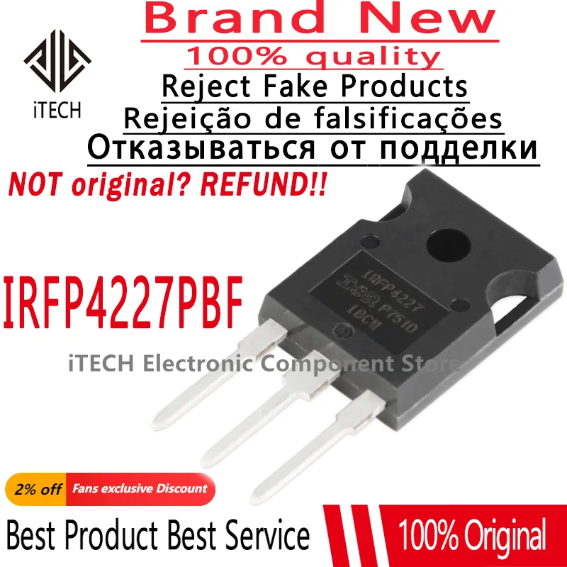 (10-50) шт/лот оригинальный IRFP4227PBF IRFP4227 TO247 MOSFET N-channel 200V 65A 100% новый и подлинный
(10-50) шт/лот оригинальный IRFP4227PBF IRFP4227 TO247 MOSFET N-channel 200V 65A 100% новый и подлинный