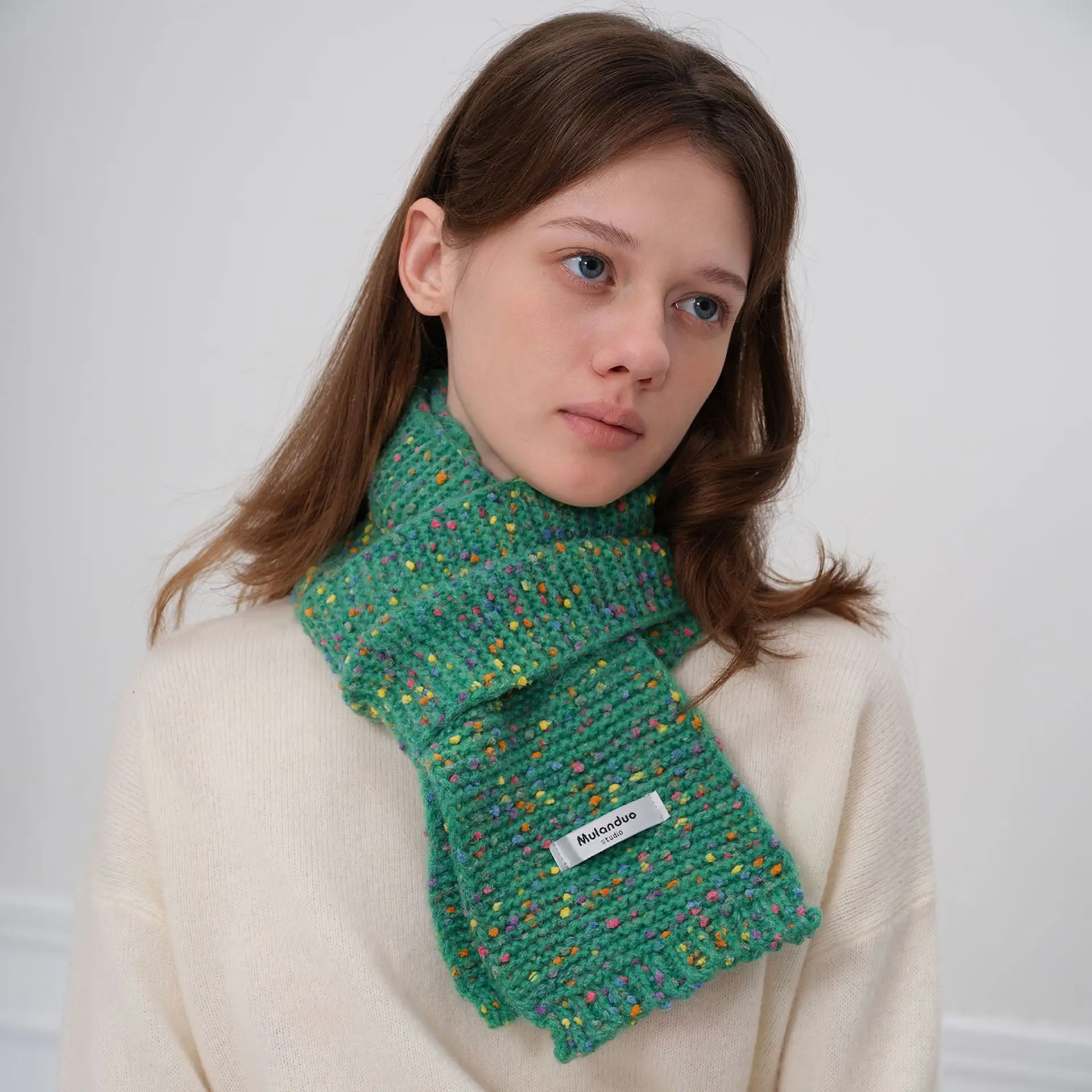 Autumn And Winter 2023 New Warm Fashion Multi-Color Dot Acrylic Cashmere Knitted Small Scarf For Women
Autumn And Winter 2023 New Warm Fashion Multi-Color Dot Acrylic Cashmere Knitted Small Scarf For Women