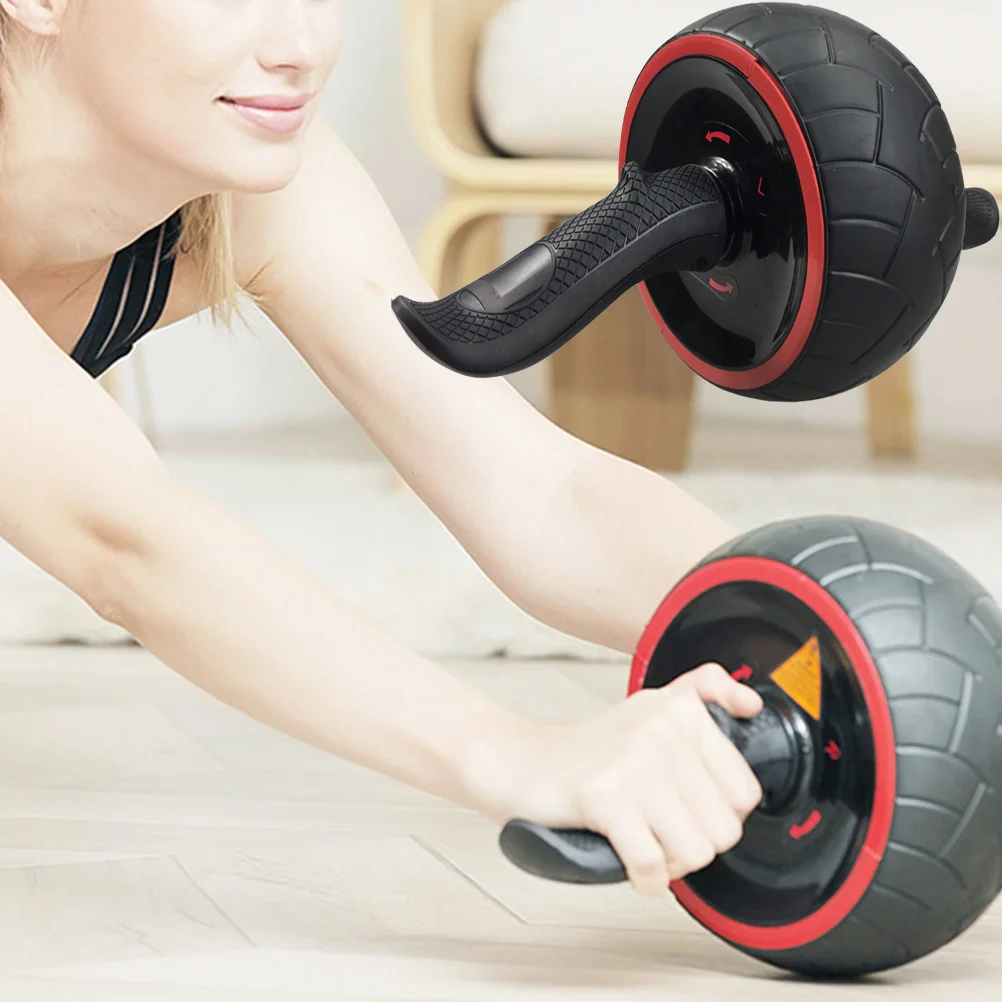 

Rubber Abdominal Wheel Roller Mute Belly Exercise Wheel Exercise Fitness AB Roller with Knee Mat Home Workout