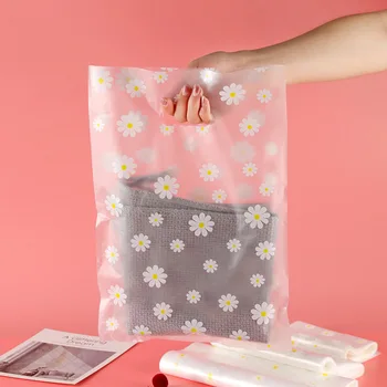 소형 데이지 투명 플라스틱 가방, 예쁜 미니 혼합 패턴, 쥬얼리 귀걸이, 쥬얼리 선물 가방, 쇼핑 파우치, 25 개/로트