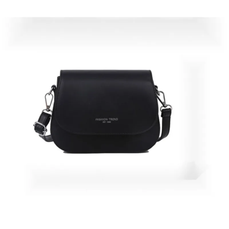 

2024 Women Trendy Saddle Shoulder Bag PU Leather Crossbody Handbags Simple Solid Color Flap Fashion Pouch
