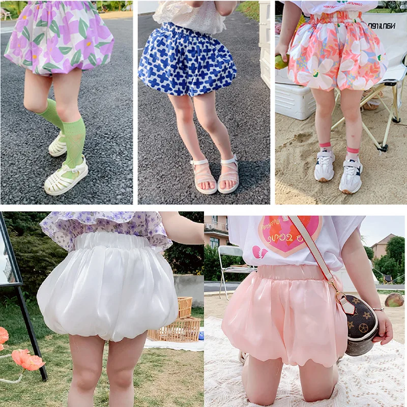 

Summer Casual Baby and Girls Sweet Loose Elastic High-Waist Floral Pumpkin Shorts Pant School Kids Lovely Outfit Bottoms 2-8 Yrs