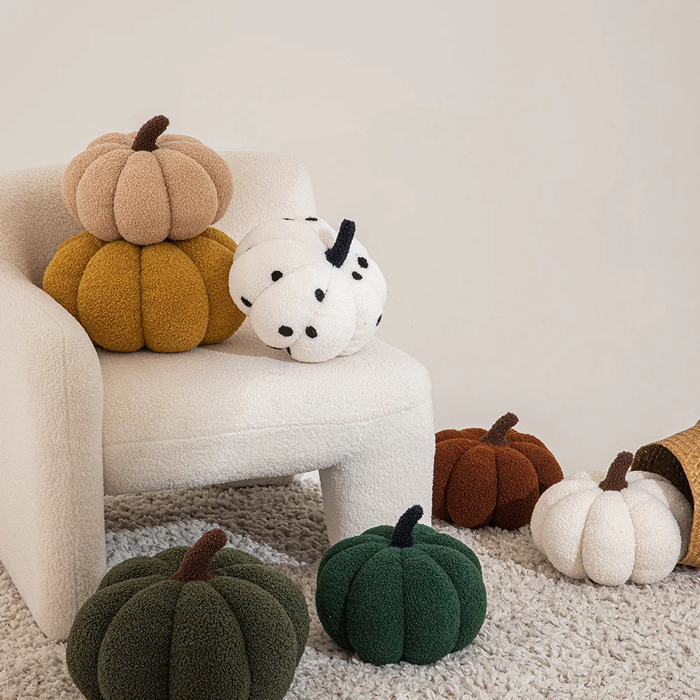 

Pumpkin Plush Toy Kawaii Plushies Pillows Cute Plant Soft Stuffed Doll Holidays Props Decorative Throw Pillow for Kid cushion