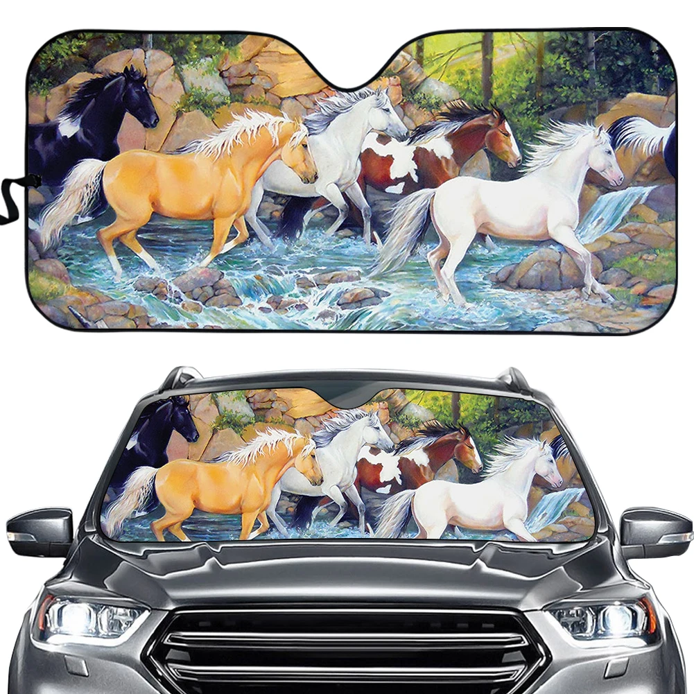 Oil Painting Running Horse Design UV and Heat Auto Shade for Windshield Durable Front Windshield Sunshade UV Sun Car Sun Shade
Oil Painting Running Horse Design UV and Heat Auto Shade for Windshield Durable Front Windshield Sunshade UV Sun Car Sun Shade