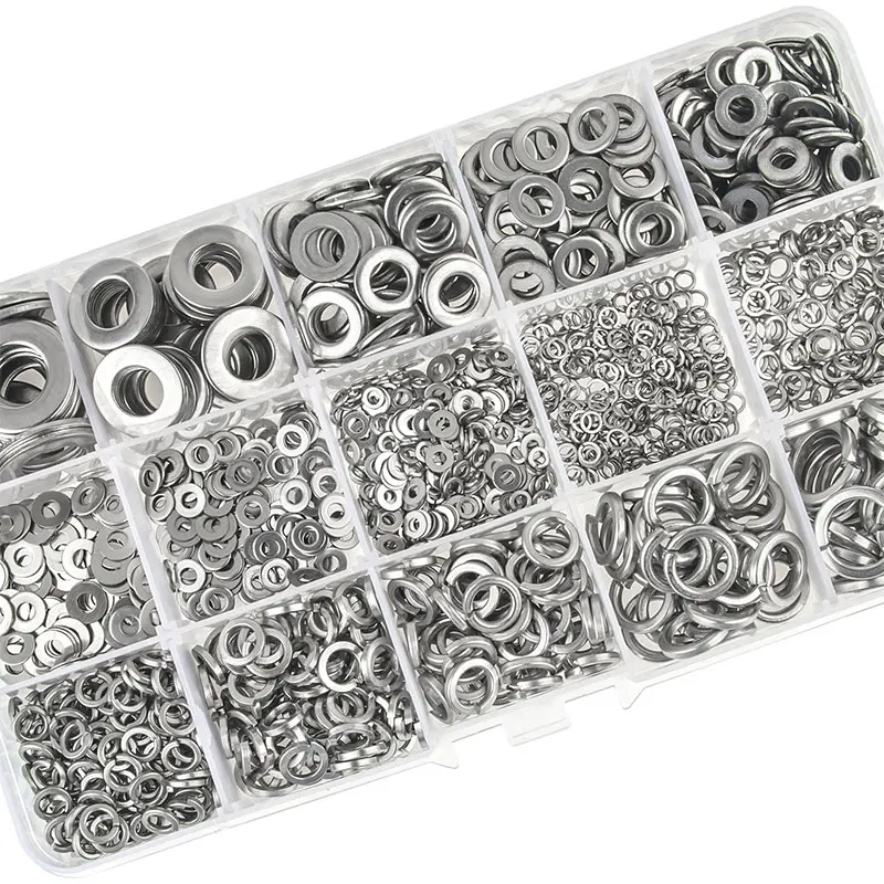 304 Stainless Steel Flat Washer And Lock Washer Assortment Set(700 Pieces, 8 Sizes) - M2 M2.5 M3 M4 M5 M6 M8 M10
304 Stainless Steel Flat Washer And Lock Washer Assortment Set(700 Pieces, 8 Sizes) - M2 M2.5 M3 M4 M5 M6 M8 M10