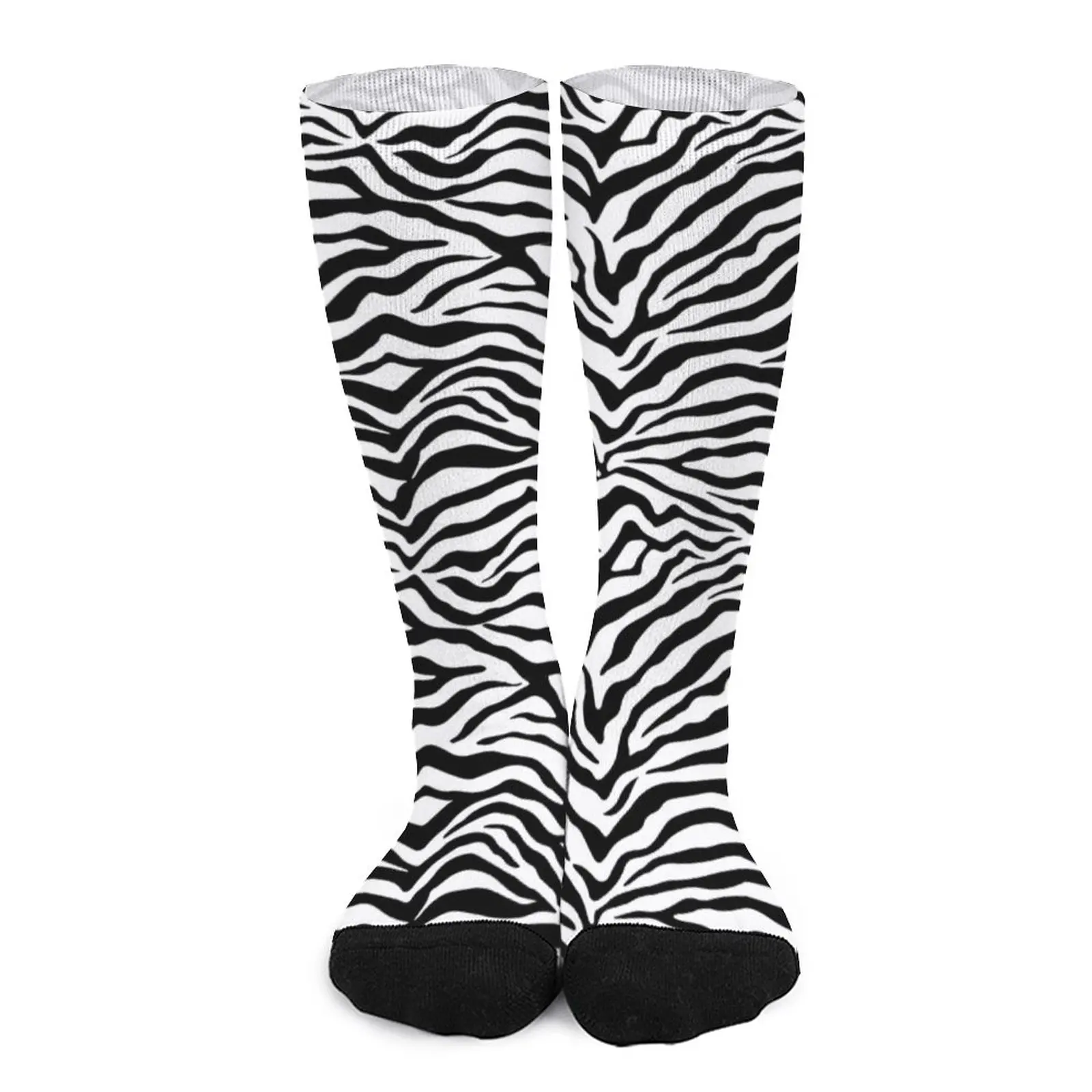 

Zebra Stripes Animal Print Black White Stripe Zebras Pattern Socks sports socks for men socks for Women