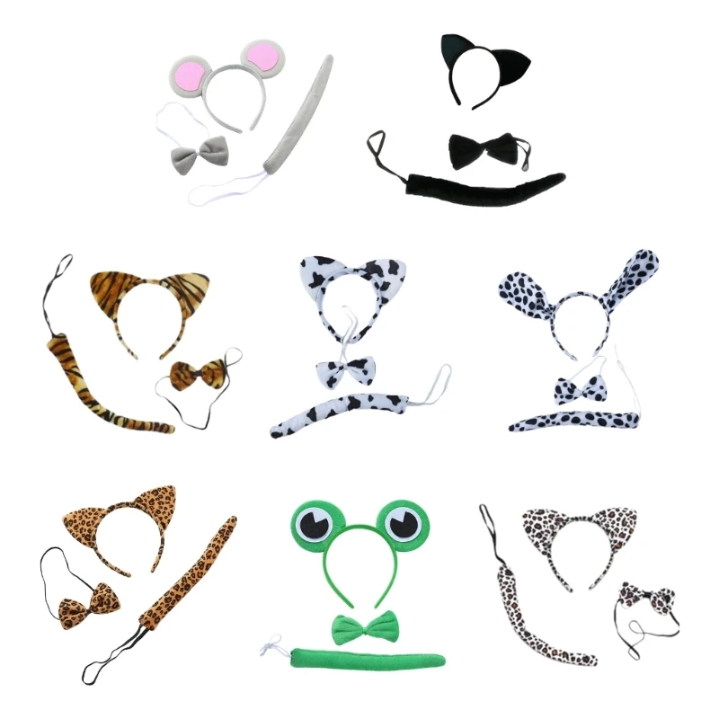 Ears Headband Bowtie Tail Cat Mouse Dog Cow Leopard Tigeres Costume Set Kids Halloween Costume Cosplay Party Props T8NB
Ears Headband Bowtie Tail Cat Mouse Dog Cow Leopard Tigeres Costume Set Kids Halloween Costume Cosplay Party Props T8NB