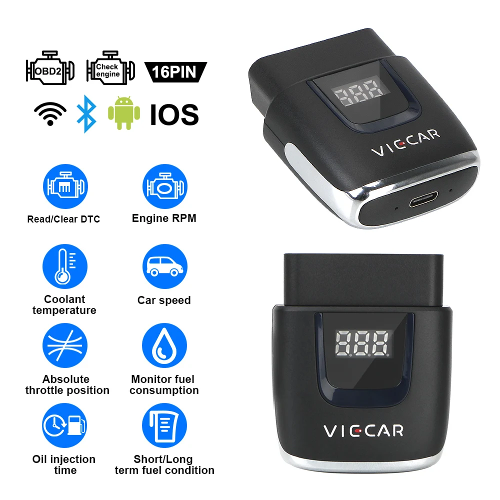 Автомобильный диагностический сканер Viecar V2.2 ELM327 ODB2, USB Type-C Bluetooth 4,0 для Android/IOS OBD II, считыватель кодов, аксессуары
Автомобильный диагностический сканер Viecar V2.2 ELM327 ODB2, USB Type-C Bluetooth 4,0 для Android/IOS OBD II, считыватель кодов, аксессуары