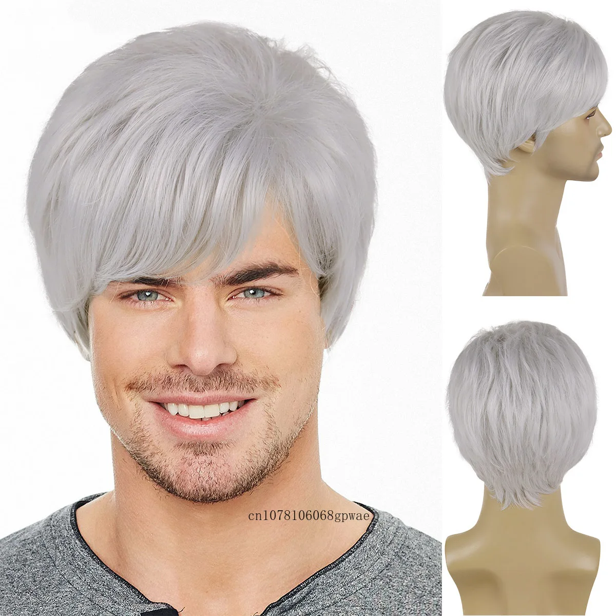 Old Wig Man Synthetic Silver White Wigs for Men Short Wig with Bangs Natural Soft Daily Grandpa Cosplay Costume Use Fake Hair
Old Wig Man Synthetic Silver White Wigs for Men Short Wig with Bangs Natural Soft Daily Grandpa Cosplay Costume Use Fake Hair