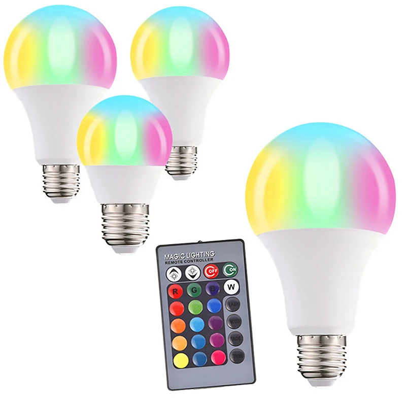 

220V AC85-265V Color Changing Remote Control Spotlight Seven Color Bulb Smart LED 3W 5W 10W 15W RGB Lamp Night Light Home Decor