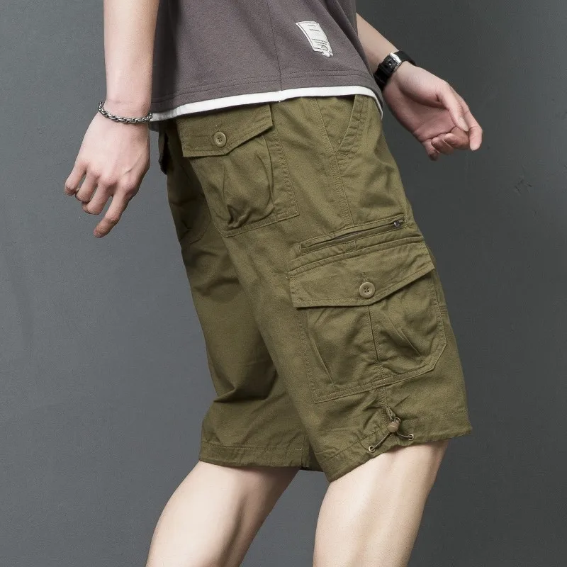 

Men's Cargo Shorts Fashion Korean Summer Version Loose Five Quarter Pants Men's Multi-pocket Straight Casual Pants