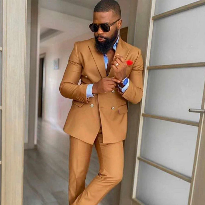 Double Breasted Wedding Suits for Men Slim Fit Brown Groom Tuxedo 2 Piece Jacket with Pants Male Fashion Costume 2023
Double Breasted Wedding Suits for Men Slim Fit Brown Groom Tuxedo 2 Piece Jacket with Pants Male Fashion Costume 2023