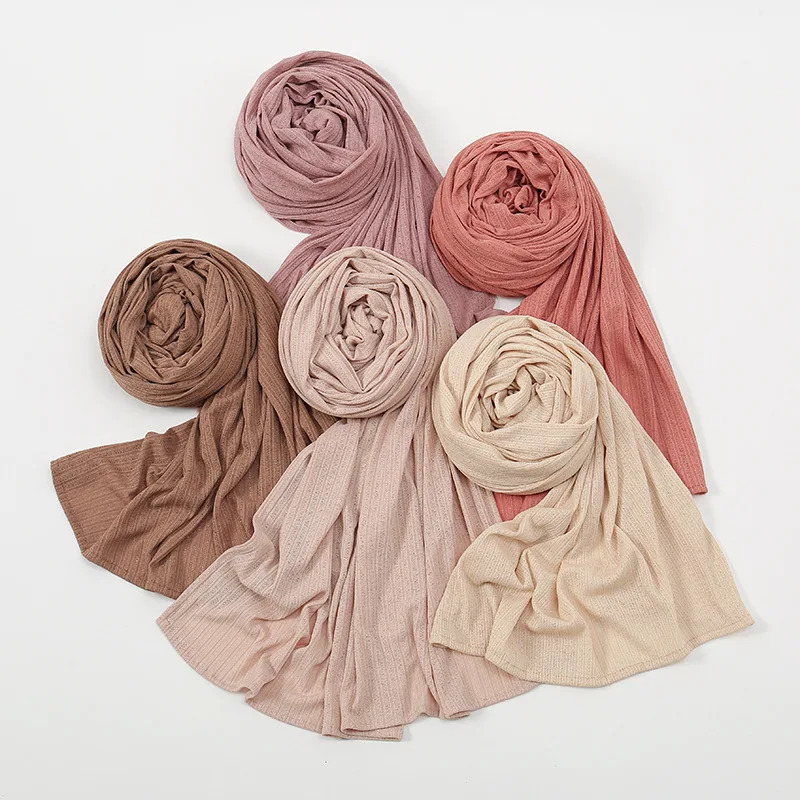 

170*70cm Malaysia Scarf Solid Color Turban Women Muslim Hijab Headscarf Islamic Stoles Shawls Wrap Maxi Scarves Foulard Headwear