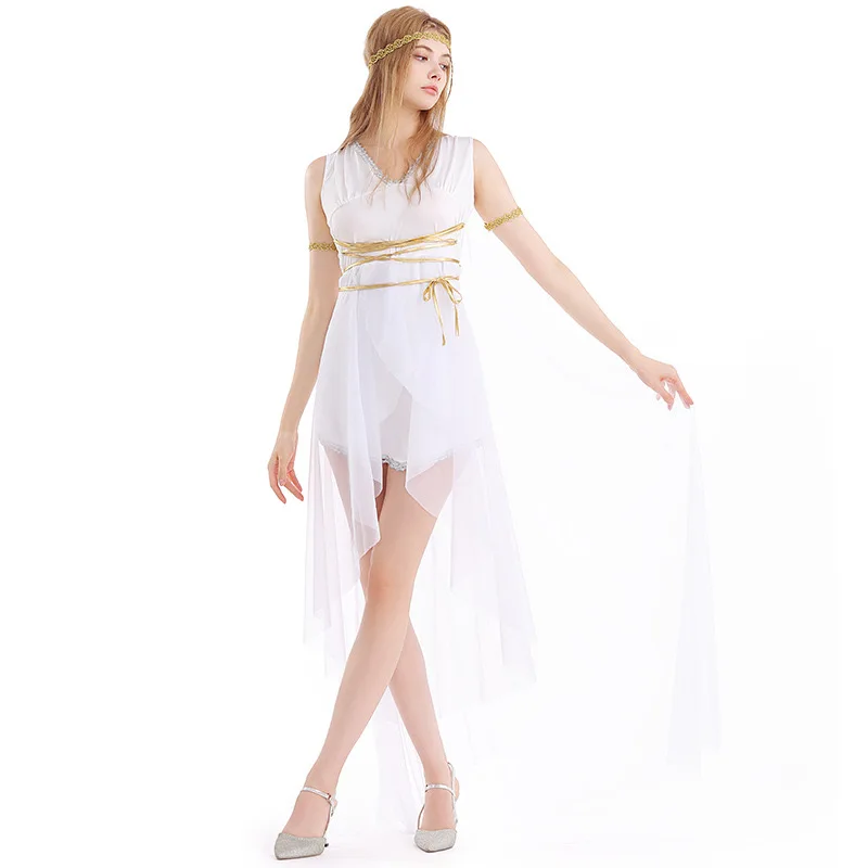 

White Women Norse Mythology Goddess Cosplay Female Halloween Greece Athena Costumes Purim Carnival Parade Role Play Party Dress