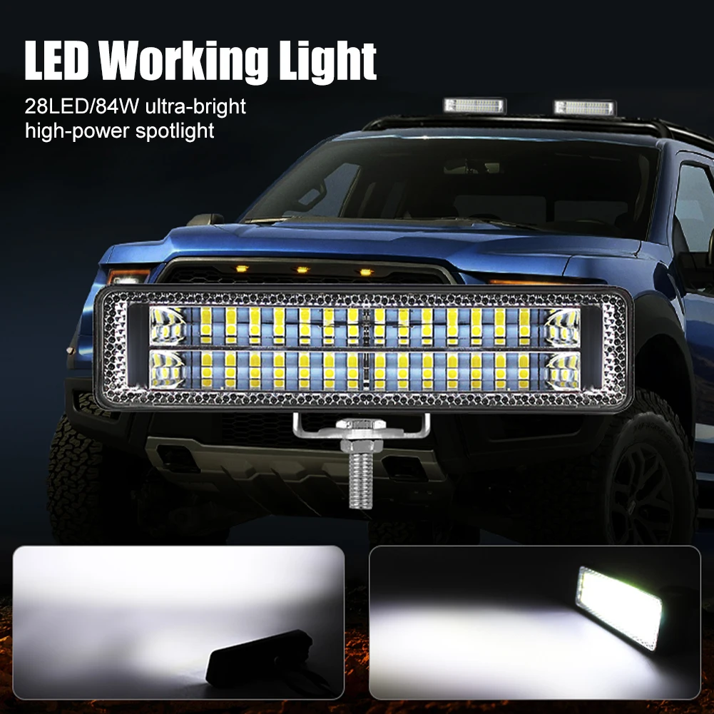 84W 28LED Automotive Work Light High Brightness Spotlight 6500K Off Road Truck Light Pod Driving Fog Headlight DRL Driving Light
84W 28LED Automotive Work Light High Brightness Spotlight 6500K Off Road Truck Light Pod Driving Fog Headlight DRL Driving Light
