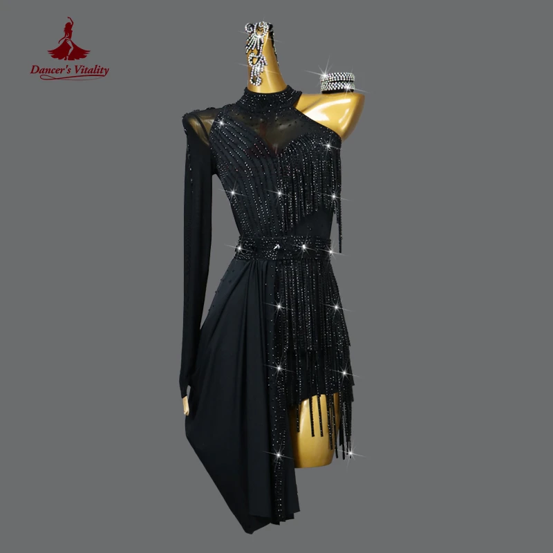 Latin Dance Fringe Skirt Senior Customzied Adult Children Rumba Chacha Tango AB Stones Performance Costume Famale Latin Dresses
Latin Dance Fringe Skirt Senior Customzied Adult Children Rumba Chacha Tango AB Stones Performance Costume Famale Latin Dresses