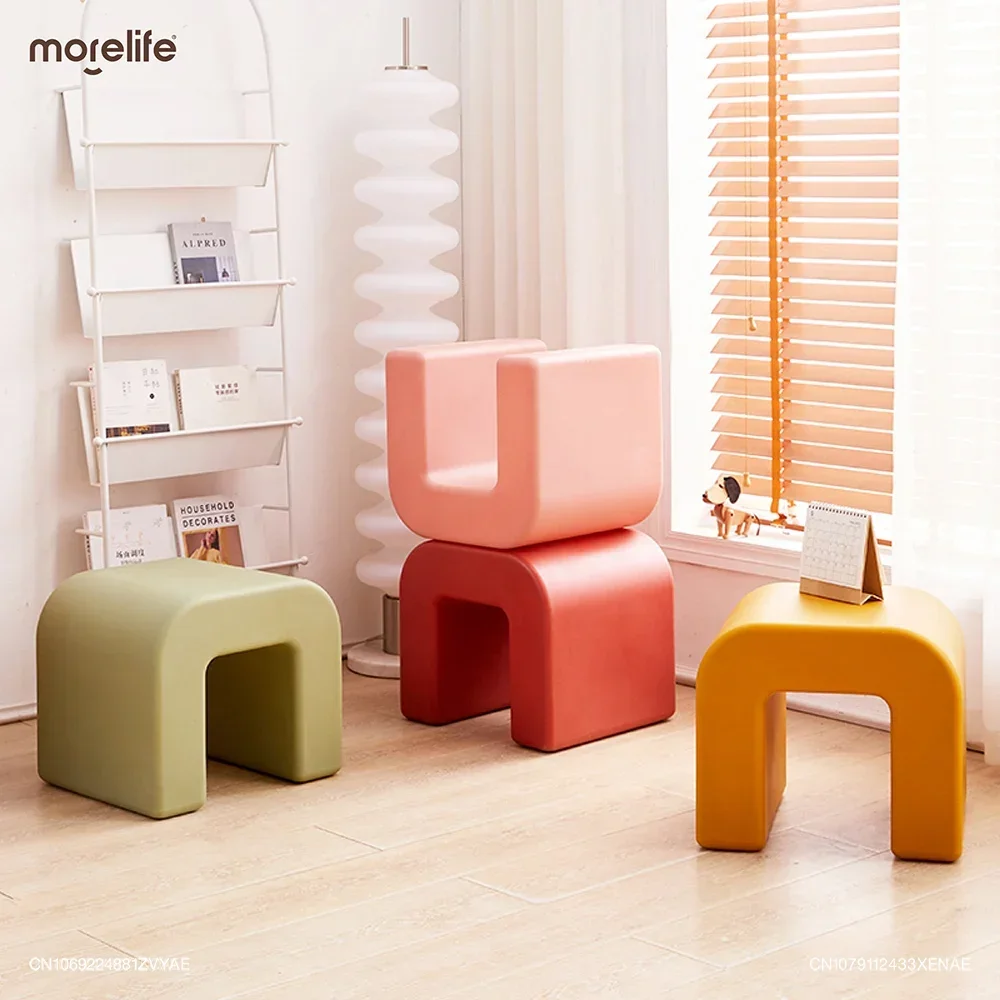 

Plastic Small Stools Chairs Coffee Tables Side Table Minimalist Modern Living Room Shoe Changing Stool Bench Muebles Furniture