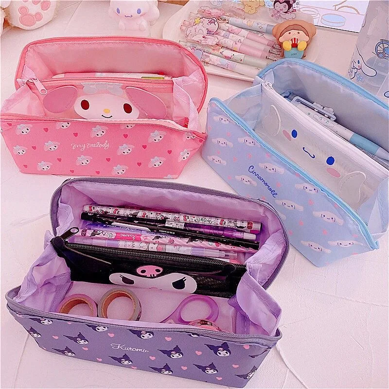 Sanrio Kuromi Cinnamoroll Pencil Case Melody School Pencils Bag Large Capacity Kawaii Pen Case Supplies Stationery Cosmetic Bags
Sanrio Kuromi Cinnamoroll Pencil Case Melody School Pencils Bag Large Capacity Kawaii Pen Case Supplies Stationery Cosmetic Bags