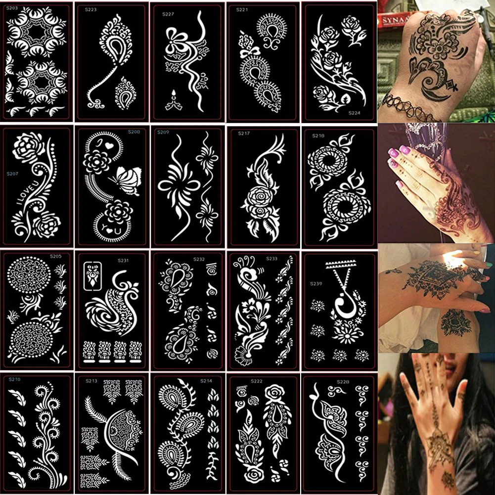 5 Sheets/Lot Temporary Tattoo Stencil Henna Tattoo Kit Body Art Paint Sticker Template for Wedding Painting
5 Sheets/Lot Temporary Tattoo Stencil Henna Tattoo Kit Body Art Paint Sticker Template for Wedding Painting