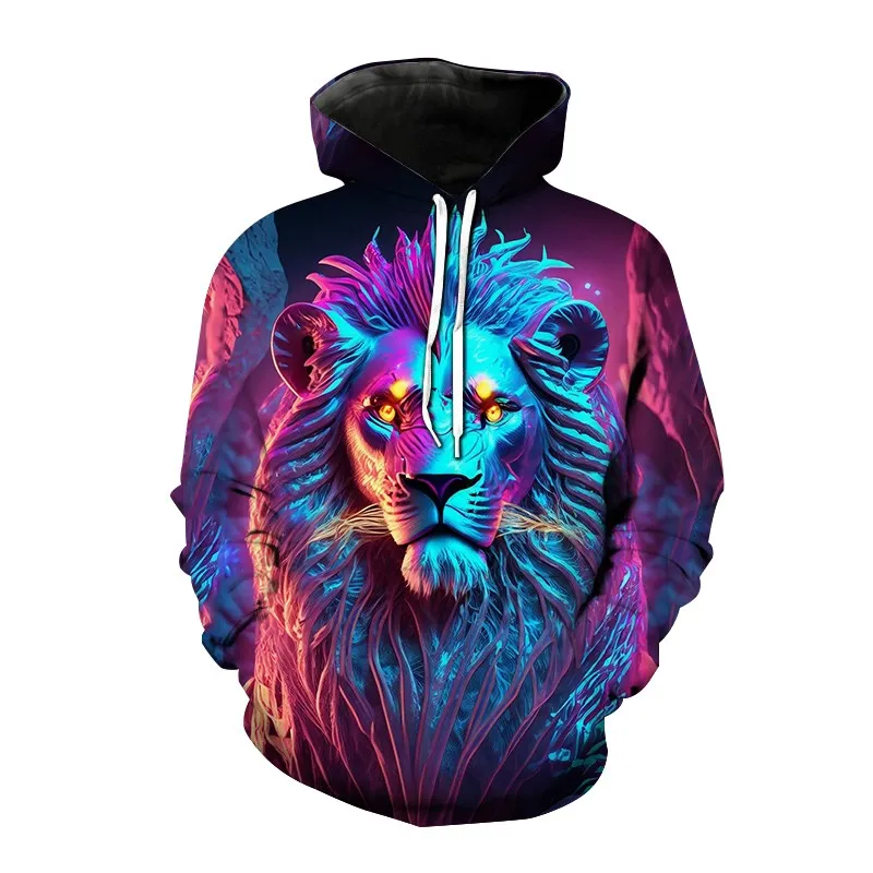 2023 New Men Fashion Hip Hop Fun 3D Printed animal lion Hooded Sweatshirts Casual loose-fitting long-sleeved pocket Hooded Tops
2023 New Men Fashion Hip Hop Fun 3D Printed animal lion Hooded Sweatshirts Casual loose-fitting long-sleeved pocket Hooded Tops