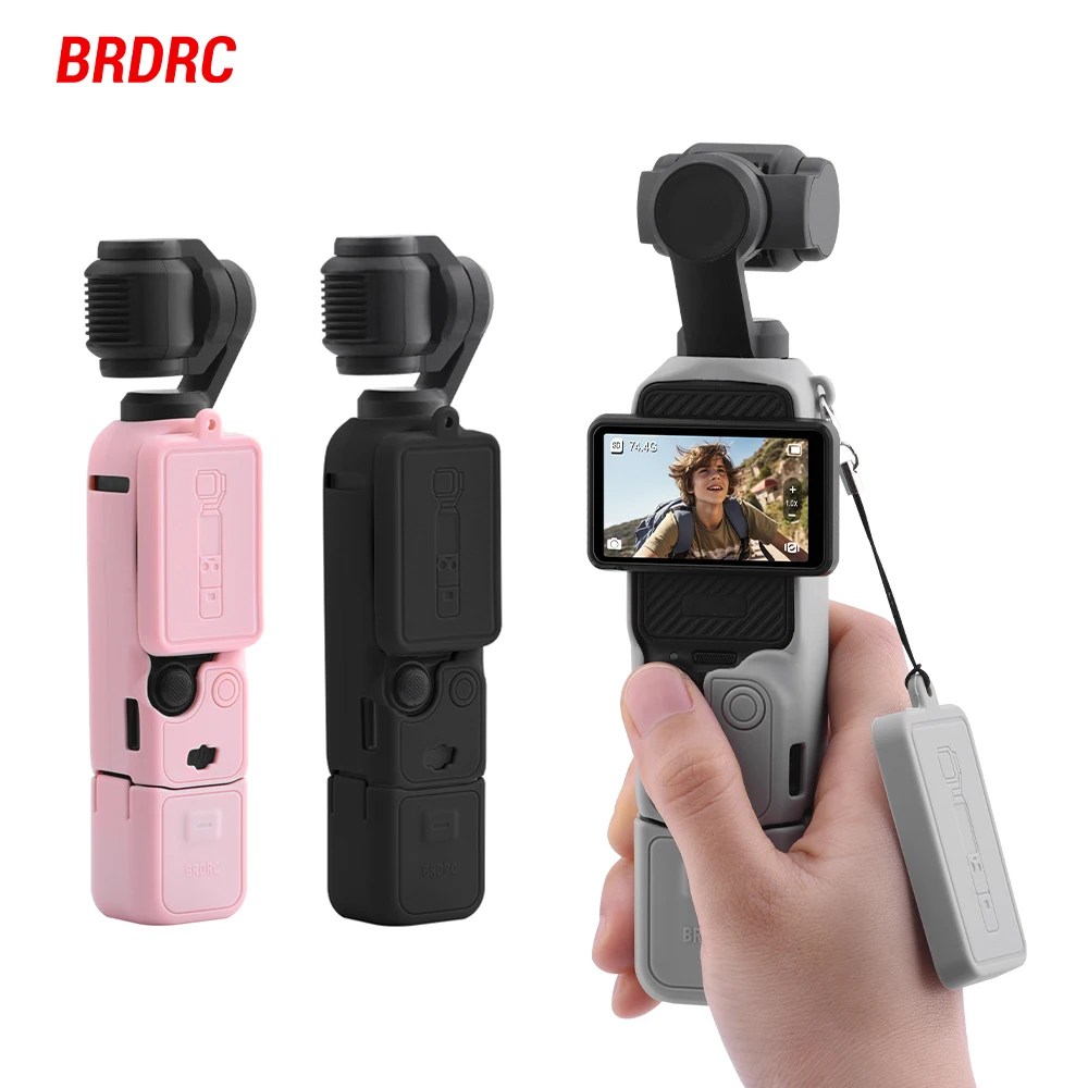 

BRDRC Silicone Case for DJI Osmo Pocket 3 Gimbal Camera Anti-Scratch Handle Soft Protective Case Lens Cap Anti-bump Cover