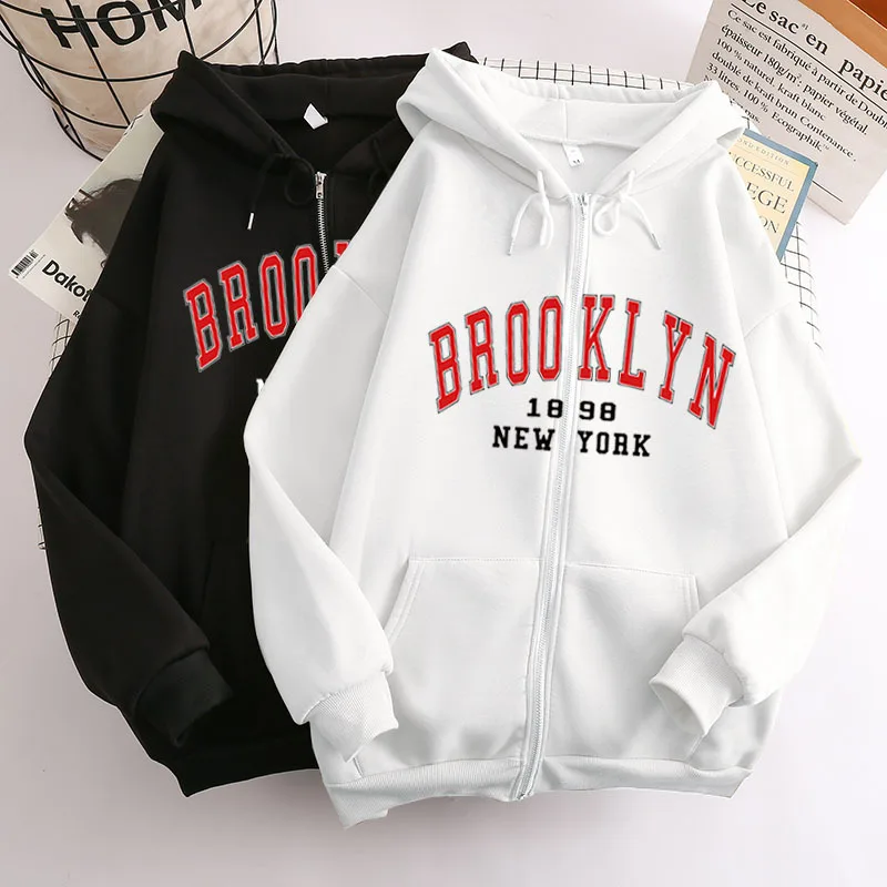 1898 Brooklyn New York Printed Women Hoodies Fashion Fleece Hoody Creativity Pullover Clothing Street Loose Zip Up Sweatshirts
1898 Brooklyn New York Printed Women Hoodies Fashion Fleece Hoody Creativity Pullover Clothing Street Loose Zip Up Sweatshirts