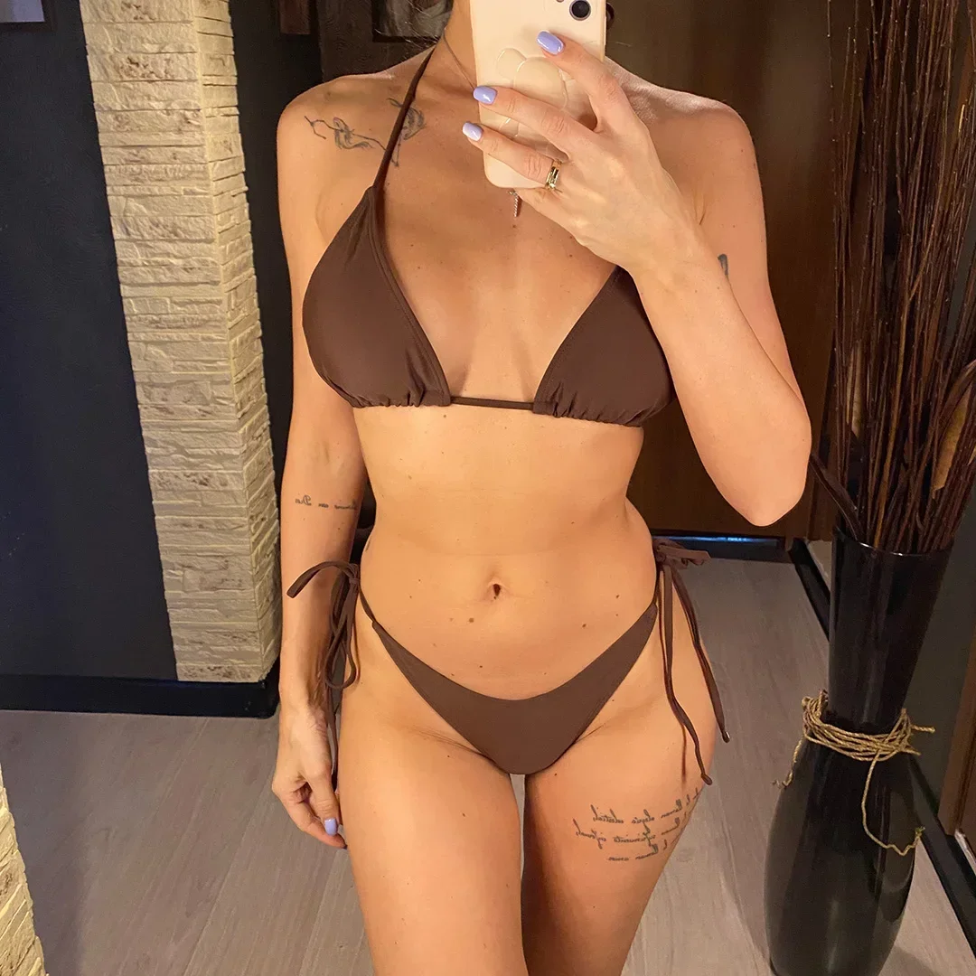 4 Colors Halter Brazilian Bikini Women Swimwear Female Swimsuit Two-pieces Bikini set Padded Bather Bathing Suit Swim Lady 
4 Colors Halter Brazilian Bikini Women Swimwear Female Swimsuit Two-pieces Bikini set Padded Bather Bathing Suit Swim Lady