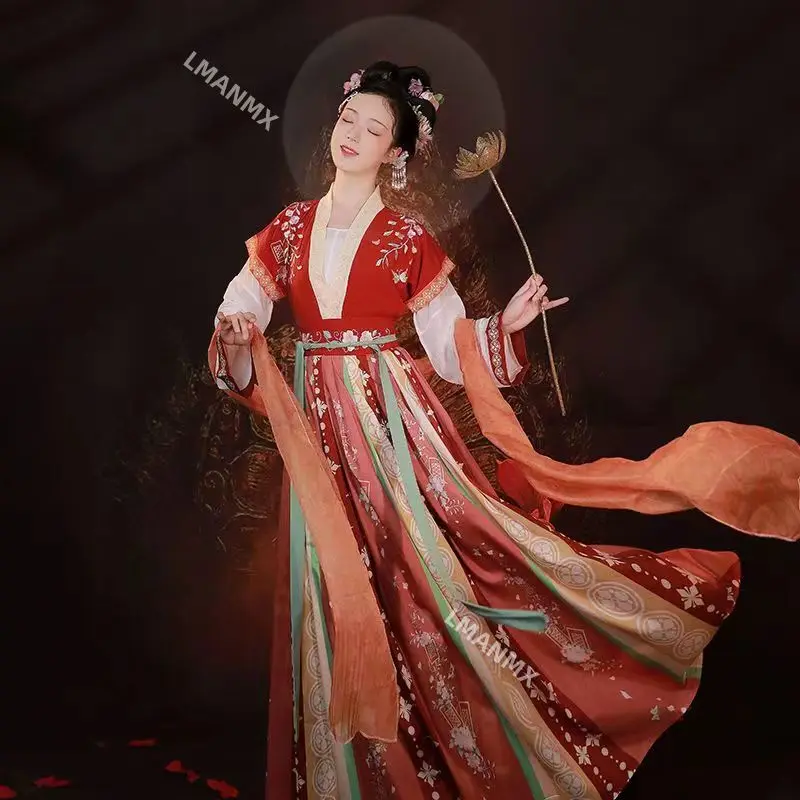 

Hanfu Dress Women Traditional Chinese Clothes Ancient Folk Dance Costume Tang Dynasty Princess Stage Chinese Performance Dress