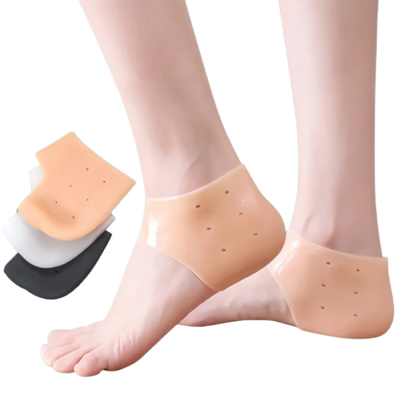 

4 Pairs Silicone Elastic Foot Skin Care Protector Anti Cracking Gel Liner Heel Moisturizing Socks Plantar Fasciitis Pain Relief