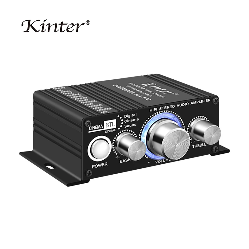 

KINTER MA-170 12V Audio Amplifier, HiFi Stereo 2 Channel Mini Power Amplifiers, Treble Bass Amplifier For Car Home DIY