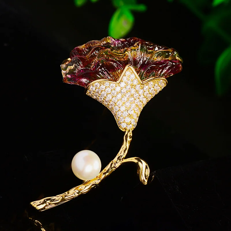 Romantic Glazed Flower Brooch Natural Freshwater Pearl Inlaid with Zirconium Plant Broochpins Wholesale Flower Pin Accessories
Romantic Glazed Flower Brooch Natural Freshwater Pearl Inlaid with Zirconium Plant Broochpins Wholesale Flower Pin Accessories