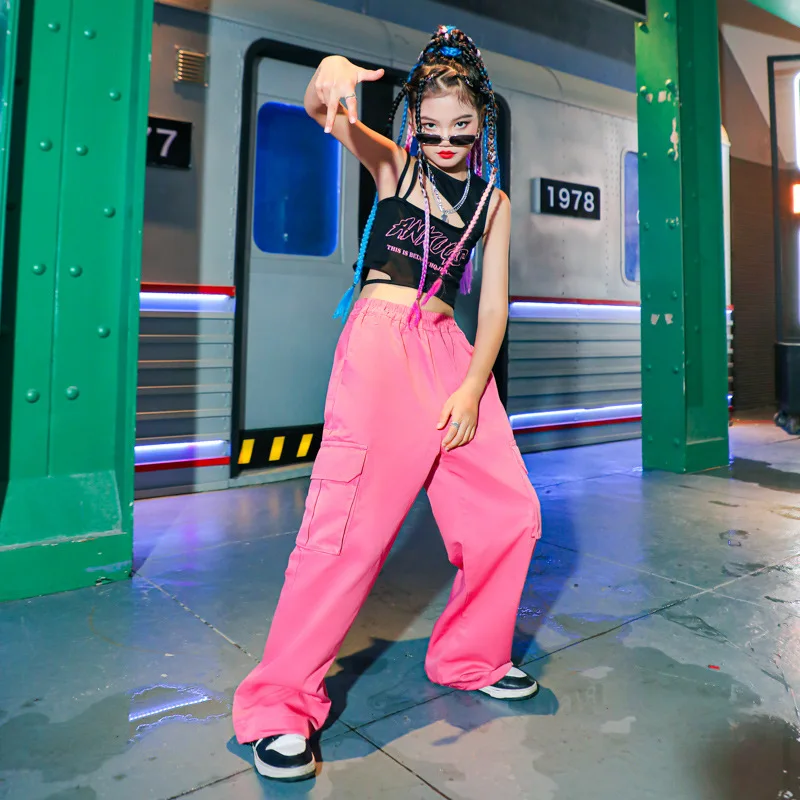 Hip Hop Girls Jazz Dance Costume Black Top Cargo Pants Summer Fashion Kids Hip-Hop Clothing Teenage Walk Show Clothes Kpop Suit
Hip Hop Girls Jazz Dance Costume Black Top Cargo Pants Summer Fashion Kids Hip-Hop Clothing Teenage Walk Show Clothes Kpop Suit