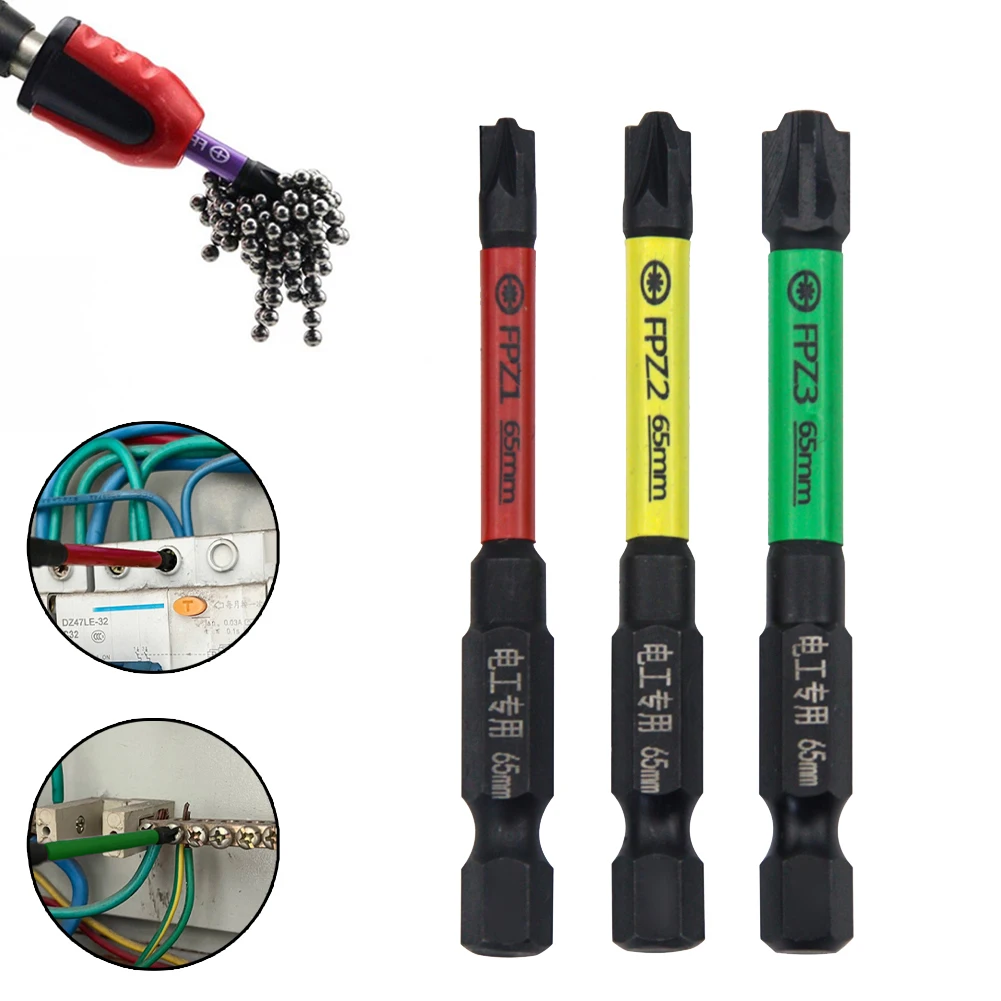 3pcs Screwdriver Bit Magnetic Special Slotted Cross Bits 65mm For Electrician FPZ1 FPZ2 FPZ3 Alloy Steel Tool For Socket Switch
3pcs Screwdriver Bit Magnetic Special Slotted Cross Bits 65mm For Electrician FPZ1 FPZ2 FPZ3 Alloy Steel Tool For Socket Switch