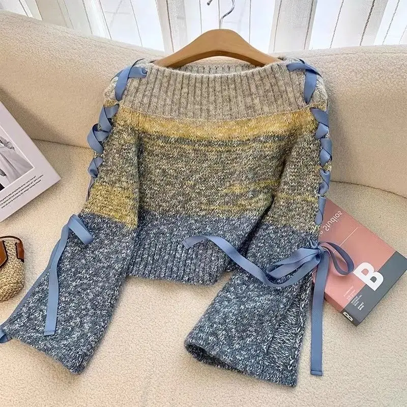 Women Sweater Japanese Street Style Lace Up Loose Retro Office Jumper Outfits Long Sleeve Knitted Korean Fashion T-Shi
Women Sweater Japanese Street Style Lace Up Loose Retro Office Jumper Outfits Long Sleeve Knitted Korean Fashion T-Shi