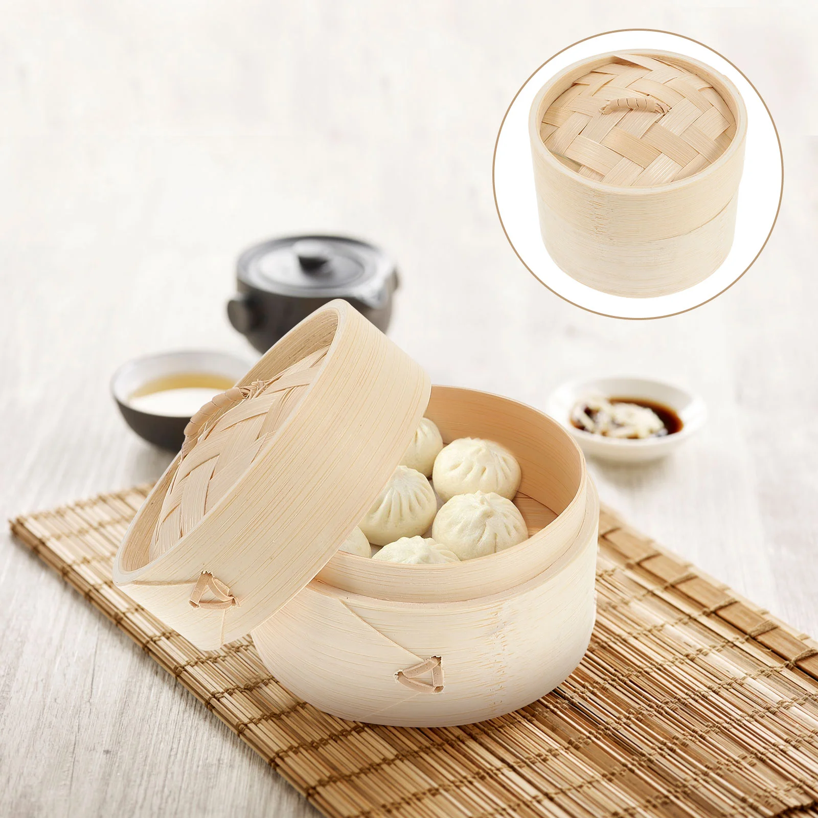 Steamer Food Steaming Basket Bamboo Dumpling Multi-function Covered Kitchen Tool Buns Household Natural for
Steamer Food Steaming Basket Bamboo Dumpling Multi-function Covered Kitchen Tool Buns Household Natural for