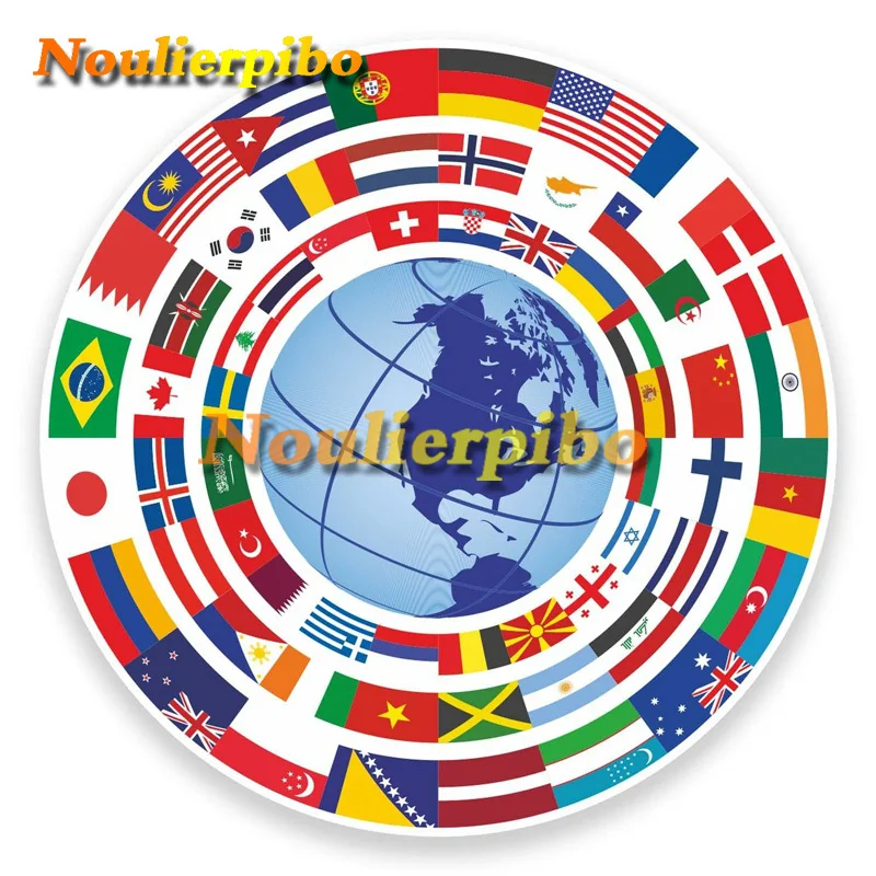 

Earth Globe Map Flag World Gift Vinyl Car Sticker Luggage Travel Case Trolley Suitcase Car Motorcycle Helmet Cell Phone Decal