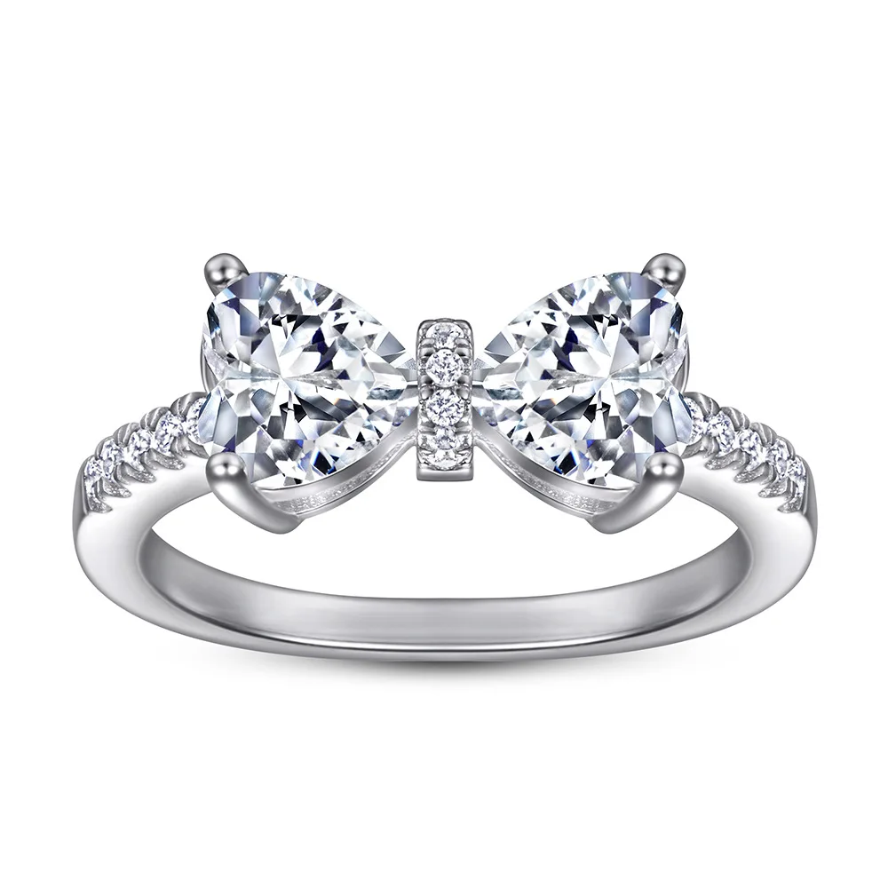 New fashion trend S925 silver inlaid 5A zircon bow ladies heart-shaped personality atmosphere ring
New fashion trend S925 silver inlaid 5A zircon bow ladies heart-shaped personality atmosphere ring