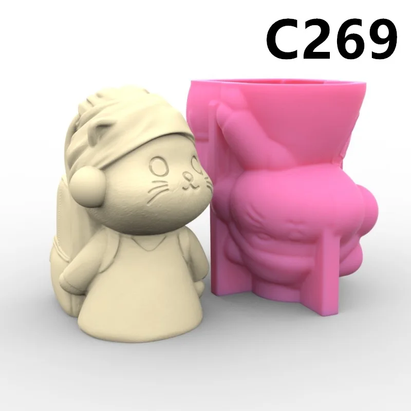 Cartoon Backpack Cat Vase Silicone Mold Scented Stone Ornaments Homemade Ashtray Flower Pot Pen Holder Handicraft Gift Homemade
Cartoon Backpack Cat Vase Silicone Mold Scented Stone Ornaments Homemade Ashtray Flower Pot Pen Holder Handicraft Gift Homemade
