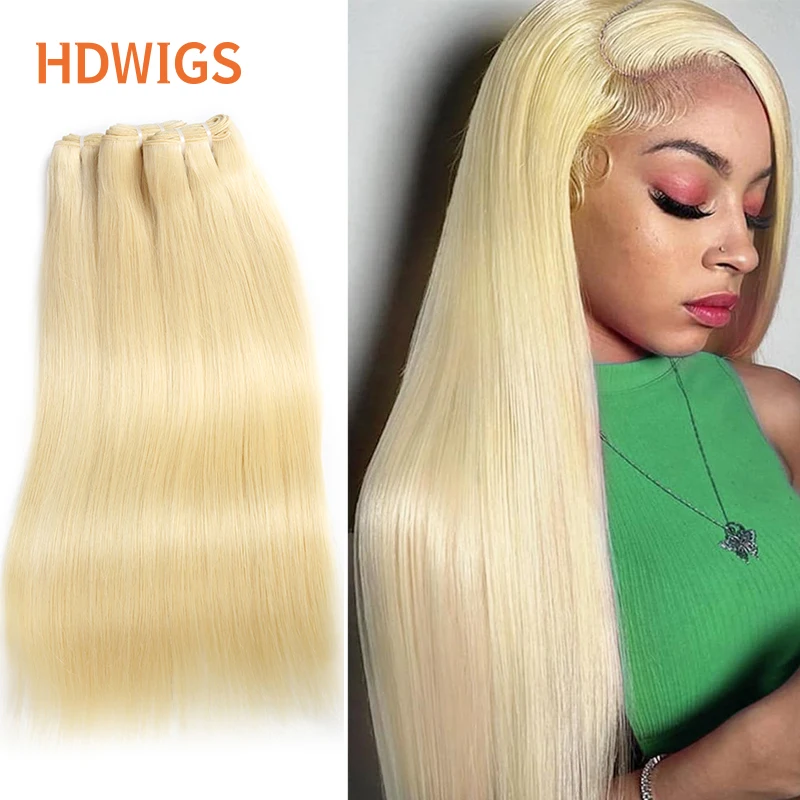 

HDWIGS Human Hair Bundles Honey Blonde Raw Virgin Human Hair Bundle for Women Straight One Donor Hair Weft Double Drawn Natural