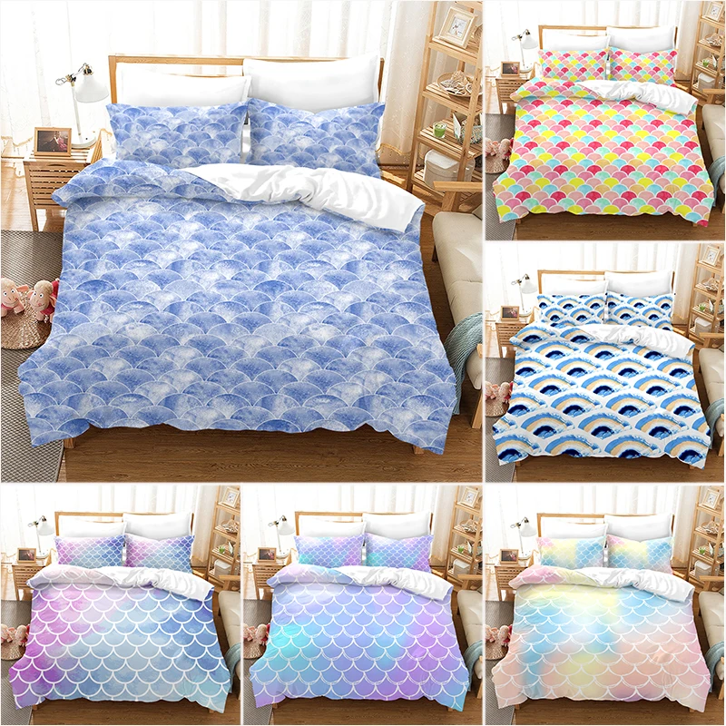 Mermaid Fish Scales Duvet Cover with Pillow Cover Bedding Set Single Double Twin Full Queen King Size Bed Set for Bedroom Decor
Mermaid Fish Scales Duvet Cover with Pillow Cover Bedding Set Single Double Twin Full Queen King Size Bed Set for Bedroom Decor