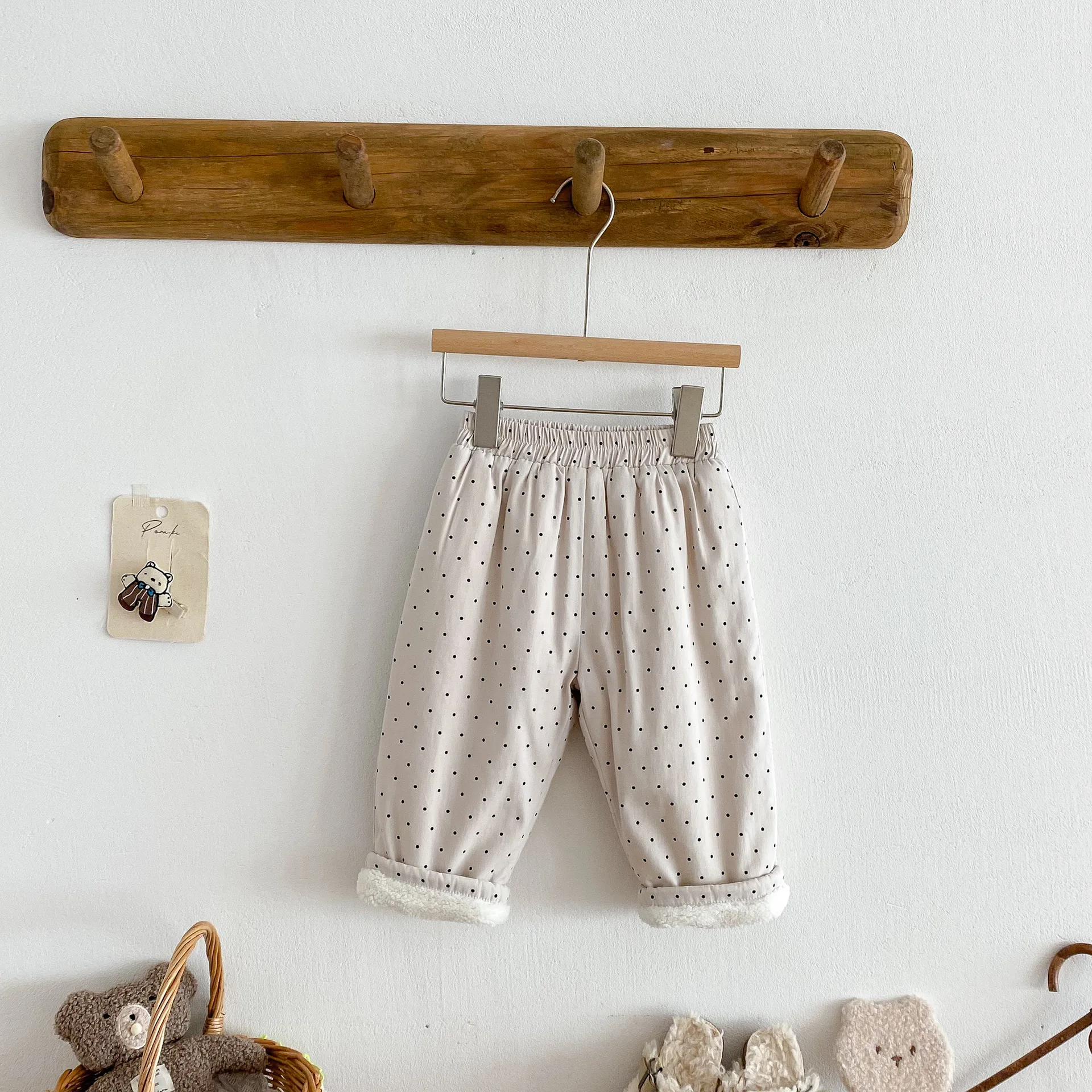 2025 Winter New Children Casual Pants Plus Velvet Thick Girls Dot Print Trousers Baby Boy Fleece Harem Pants Kids Warm Clothes 5 S17387ea2489a4d429d41d8eccc818645D