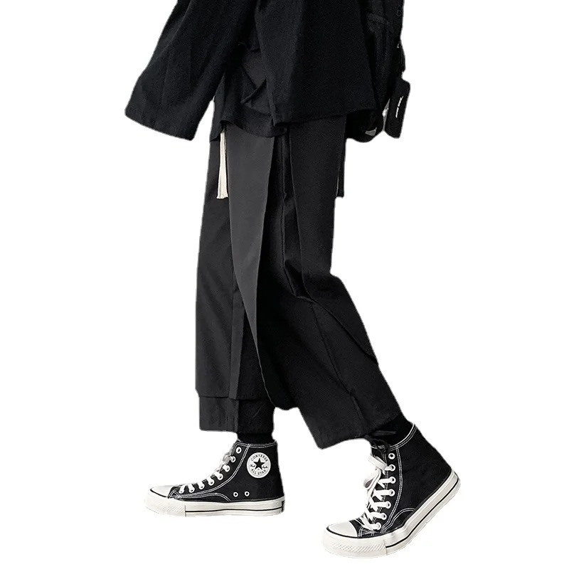 Men's Summer Ankle-length Safari Style Irregular Fake Two Piece Loose Pants Black Gray Color
Men's Summer Ankle-length Safari Style Irregular Fake Two Piece Loose Pants Black Gray Color