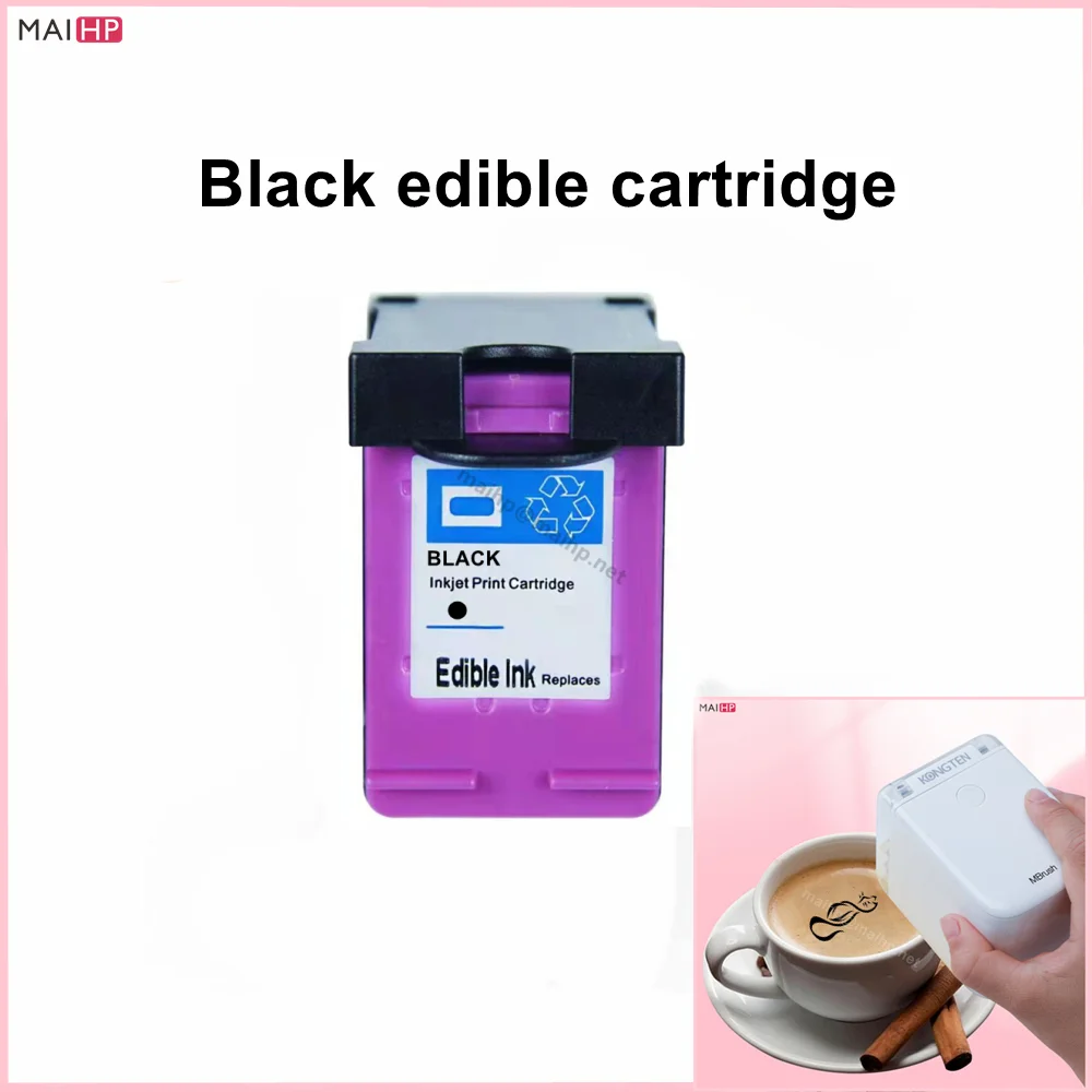 

Tri-Color Black Coffee Food Edible Ink Inkjet Cartridge Replacement Printer For Kongten Mbrush Mini Handheld Printer