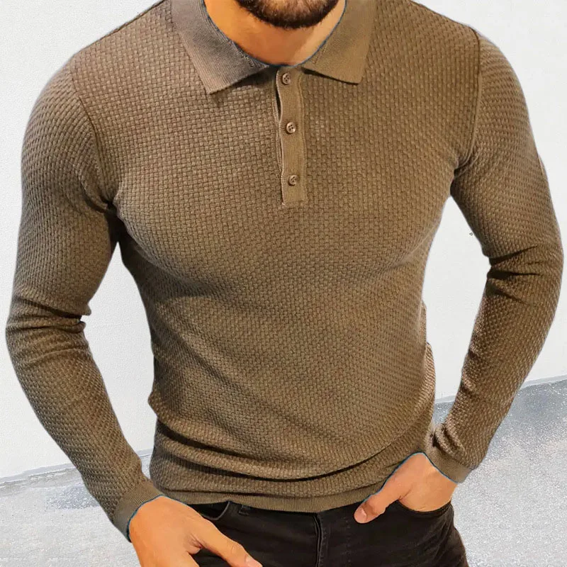 Casual Solid Color Knitted Slim T-shirts Men Fall Vintage Turn-down Collar Button Polo Shirt Mens Clothing Fashion Solid Tops
Casual Solid Color Knitted Slim T-shirts Men Fall Vintage Turn-down Collar Button Polo Shirt Mens Clothing Fashion Solid Tops